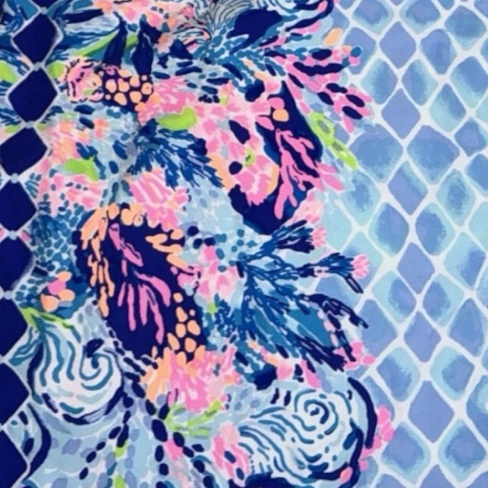 Lilly Pulitzer Light Blue Multicolor Printed Beach Coverup Pants - Picture 4 of 7